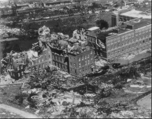 Assumption College after the tornado. Credit: AP