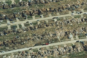 Aerial view of the destruction in Moore. Credit: Doug Crowley