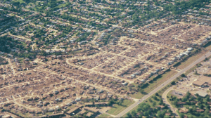 Aerial view of the incredible devastation in Midwest City. Hundreds of homes were annihilated. Credit: Bob Webster