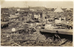 The destruction in Griffin, Indiana after the tornado.
