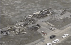 The remains of a large recycling plant. What few steel beams were left were badly mangled and twisted. Credit: extremeplanet