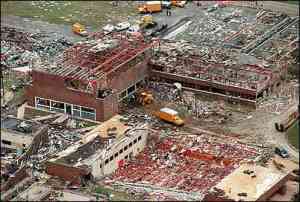 Oak Grove High School after the tornado. Credit: LifeTrac Technologies