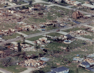 Aerial view of the devastation. Credit: Chicago Daily Herald