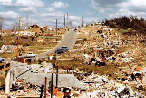An entire neighborhood of well-built homes was devastated. Credit: NOAA