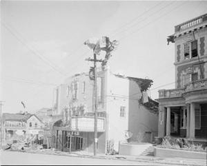 Numerous buildings in downtown Vicksburg were heavily damaged. Credit: Mississippi State Archives