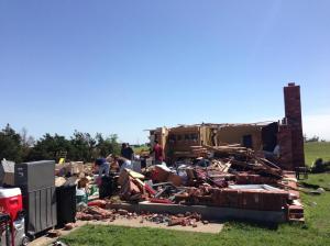 This brick home was destroyed by the tornado. The damage was rated EF3. Credit: NOAA