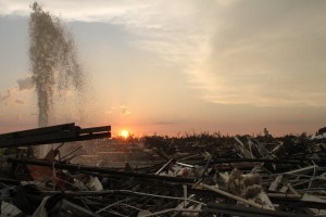 Sunset over the ruins of Joplin. Credit: AP