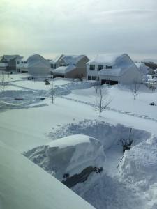 Incredible photo of a neighborhood in western New York buried by feet of lake effect snow. Source: social media